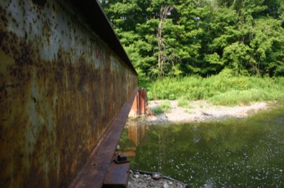 the remains of a bridge