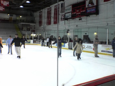 janay teetering around the rink