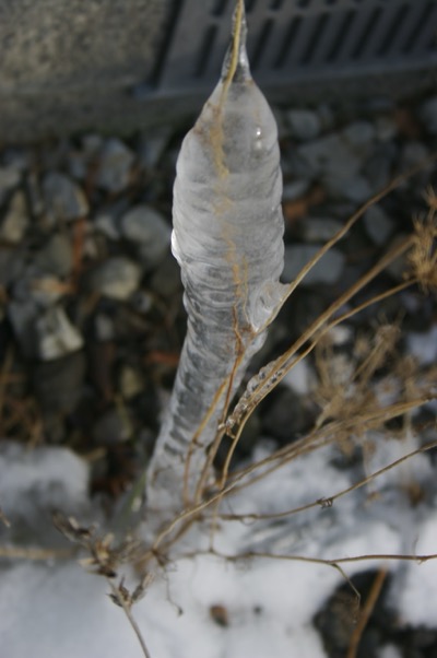 Ice stalagmite