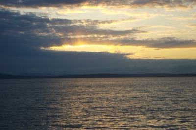 note the snow-capped mountains